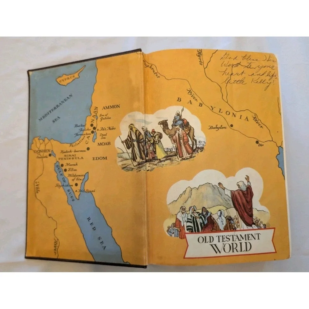 Vintage 1955 Egermeier's Bible Story Book Deluxe Edition Hardcover Warner Press